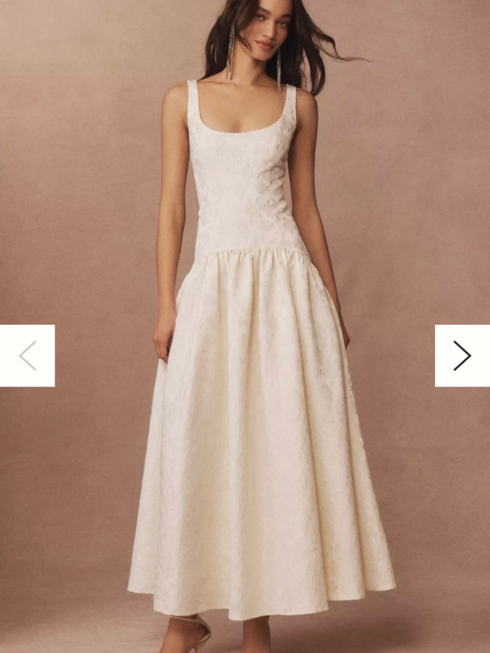 Hutch Sleeveless Scoop-Neck Drop-Waist Jacquard Maxi Dress